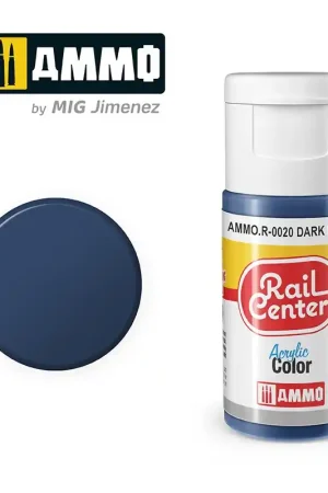 Meilleur Choix Peinture bleu foncé, acrylique, 15 ml, gamme Rail Center - AMMO R-0020