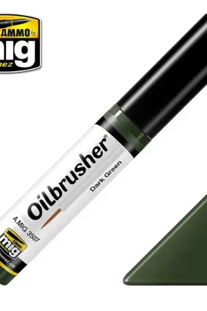 Achat Immédiat Peintures à l‘huile OILBRUSHER Vert foncé mat 10 ml - AMMO 3507