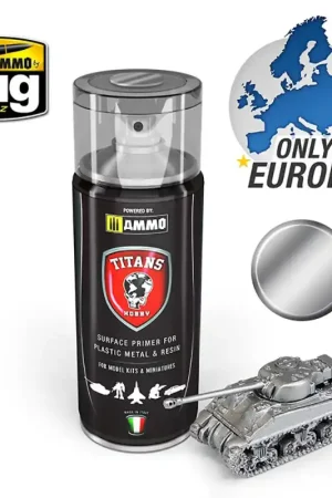 Spray Titans Hobby, Apprêt Métal Brut Mat 400ml - AMMO TTH109 Usine Directe