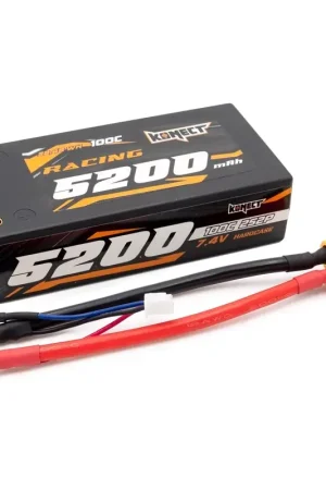 Konect Batterie Lipo shorty 5200mah 7.4V 2S2P 100C - KN-LP.RT-2S5200-ST Authentique