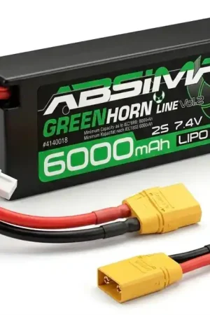 Achat Immédiat Batterie Lipo Absima 2S 7,4V-50C 6000mAh XT90 et Dean T