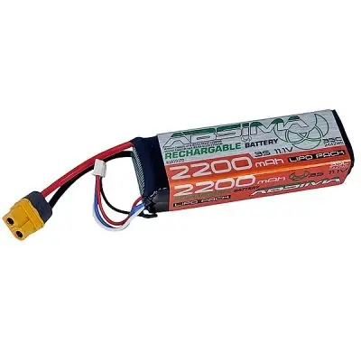 Batterie Lipo 3S 11.1V 2200mAh 35C XT60 - 1610172 Dernier Modèle