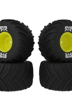 Jeu de pneus dBoots Chevron MT collés jaune (2 paires) Quake/Gorgon GROM - ARA-2584 Bon Marché