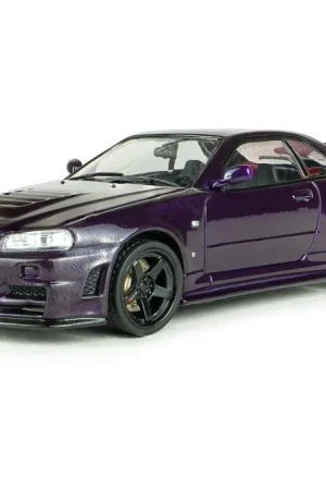 Voiture miniature 1/43 Nissan Skyline GT-R (R34) Z Tune 1999 Midnight Purple Solido S4318201 Prix Cassé