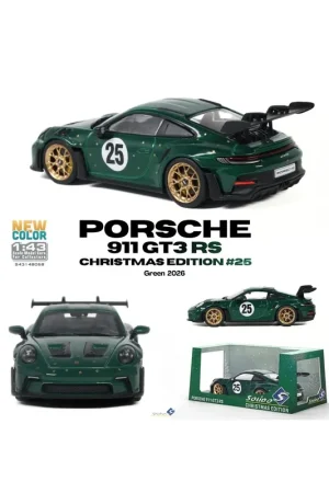 Voiture miniature 1/43 Porsche 911 (992) GT3 RS Christmas 25 vert 2026 Solido S4314806B Vente Directe