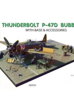 Vente Directe MINIART 48018 Diorama Thunderbolt P-47d Bubbletop Avec Base Et Accessoires - 1/48