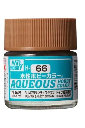 Prix Choc pot acrylique 10 ml H-066 rlm79 Sandy Brown Satiné Mr Hobby Gunze Aqueous