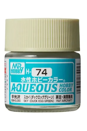 pot acrylique 10 ml H-074 Sky (Duck Egg Green) Satiné Mr Hobby Gunze Aqueous Nouvel Arrivage