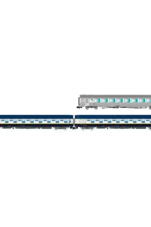 1 voiture Mistral 69 ex TEE et 2 voitures couchettes - Arnold HN4474 - N 1/160 - SNCF - Ep IV - 2R Expédition Rapide