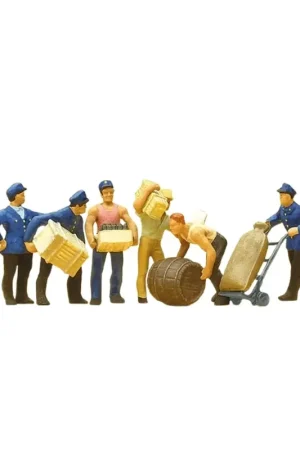 6 livreurs avec accessoires - Preiser 10016 - HO 1/87 Usine Directe