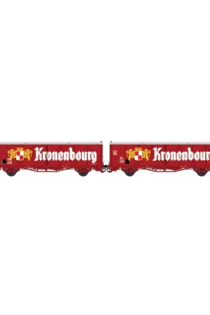 Promotion Set de 2 wagons SNAV toits bas EVS Kronembourg - Trains160 16043 - N 1/160 - SNCF - Ep IV-V - 2R