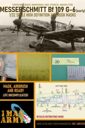 1 MAN ARMY 32DET023 MASK WH BF 109 G6 EARLY 1/32 Nouveauté