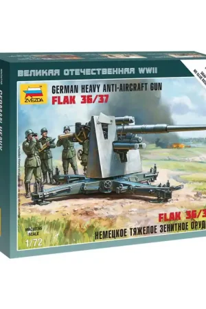 ZVEZDA 6158 MAQUETTE CANON ANTIAÉRIEN LOURD ALLEMAND FLAK 36/37 1/72 Promotion Saisonnière