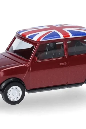 *SOLDES* - BERLINE 2 PORTES AUSTIN MINI MAYFAIR ROUGE BORDEAUX MÉTALLISÉ INTÉRIEUR NOIR TOIT DRAPEAU GB CONDUITE A DROITE Satisfait Ou Remboursé