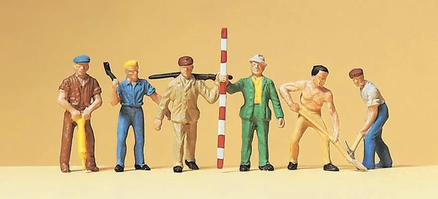 *SOLDES* - FIGURINES OUVRIERS TRAVAUX PUBLICS Achat Immédiat