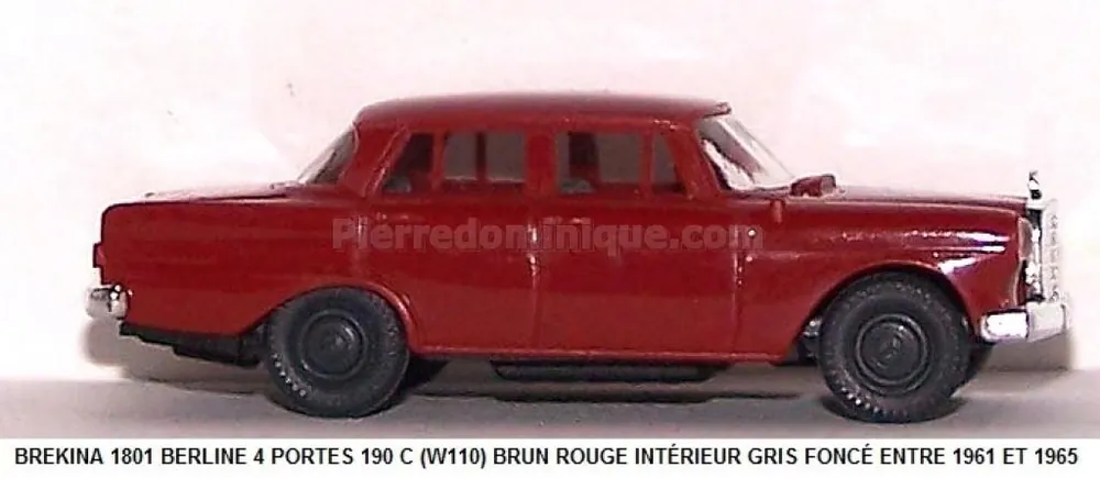 *SOLDES* - BERLINE 4 PORTES 190 C (W110) BRUN ROUGE INTÉRIEUR GRIS FONCÉ ENTRE 1961 ET 1965 Retour Gratuit