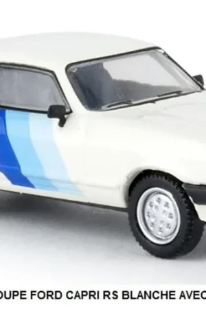 Quantité Limitée *SOLDES* - COUPE FORD CAPRI RS BLANCHE AVEC BANDES BLEUES