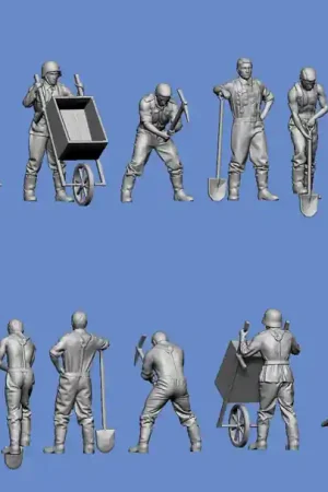 Authentique NEW! Germania-Figuren 35-WW2-0350 Wehrmacht – Pioneers Building A Trench