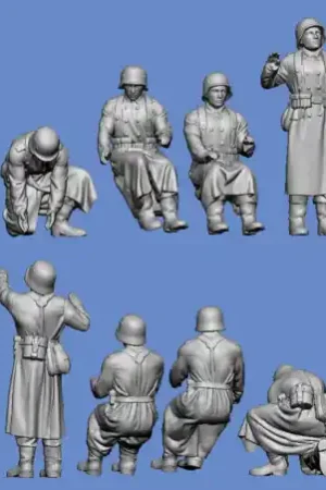 Vente Flash NEW! Germania-Figuren 35-WW2-0361 Crew For SdKfz. 7 With 2cm Flakvierling - Winter Uniform
