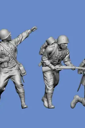 Nouveauté NEW! Germania-Figuren 35-WW2-0710 USSR – Soldiers Taking Cover