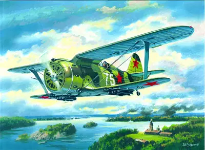 ICM 72074 I-153 "Chaika" WWII Soviet Biplane Fighter Achetez Aujourd'hui