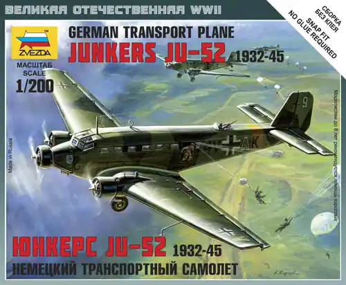 Zvezda 6139 German transport plane Junkers Ju 52 1932-1945 Offre Limitée