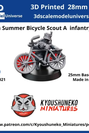 3d Scale Model Universe 28F021 Finnish WW2 Summer Bicycle Scout A Infantry (1 Figure / 25 mm Base) Vente Directe