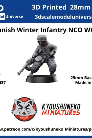 3d Scale Model Universe 28F037 Finnish WW2 Winter Infantry NCO (1 Figure / 25 mm Base) Livraison Express