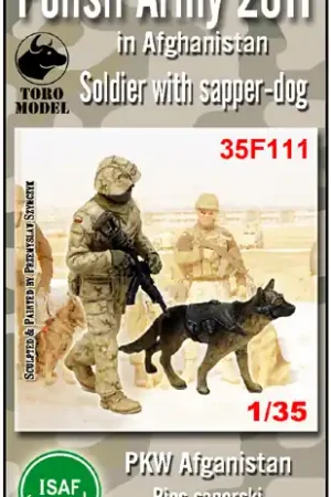 Authentique Toro Model 35F111 Pies Saperski Z Przewodnikiem - PKW Afganistan - Figurki Wraz Z Kalkomanią