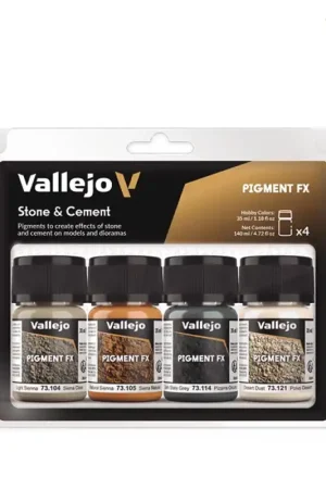 Achat Immédiat Set de Pigment FX 4x35ml - Pierre et Ciment - VALLEJO 73.192