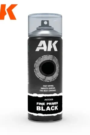Solde Bombe d‘apprêt Noir 400ml (Inclus 2 diffuseurs) AK Interactive AK1009