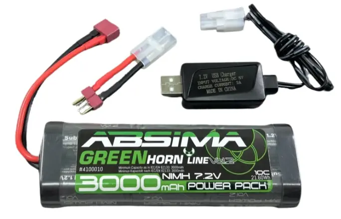 Super Prix Absima Combo Chargeur USB + Batterie NIMH 7.2V 3000mAh 4200021