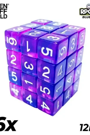 36x D6 12mm Dés de Jeu - Bleu/Lilas Transparent Satisfait Ou Remboursé