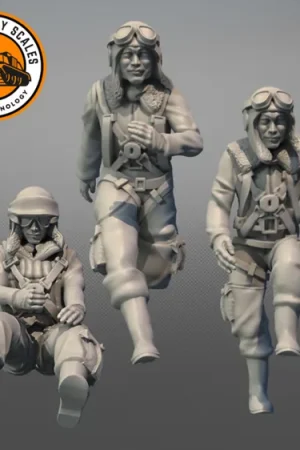 Authentique IDAP Technology PMI0461D Japanese WWII Pilots 3 (Casted Figures)