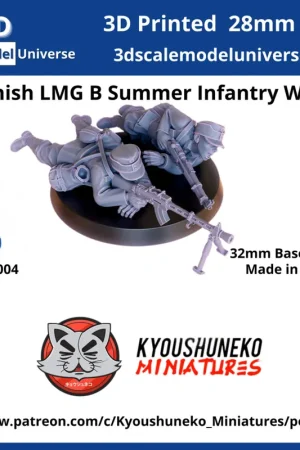 3d Scale Model Universe 28F004 Finnish WW2 LMG B Summer Infantry (2 Figures / 32 mm Base) Prix Réduit
