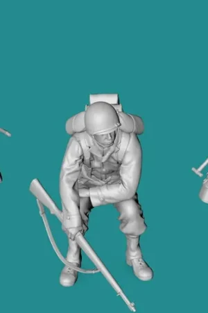 EMP3D 99201113-35 Amerykański żołnierz 2WŚ - siedzący (1 Figurka) Commande En Gros