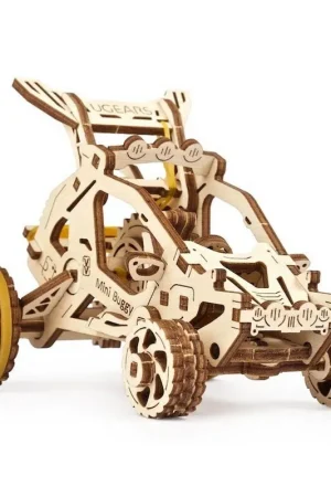 Promotion Ugears Maquette Bois Voiture Mini-Buggy 10cm Puzzle 3D Mécanique 80 pièces