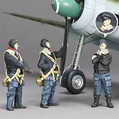 Zoukei Mura SWS11-F01 Focke Wulf Ta-152 H-0 - Sortie Preparation Set (3 Figures) Seulement Aujourd'hui