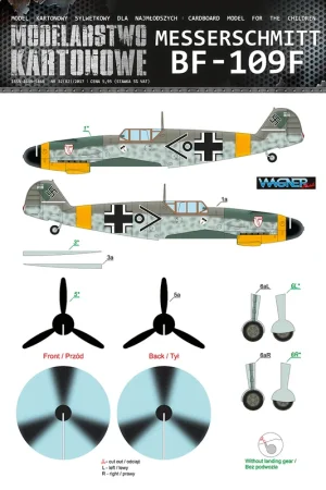 Modelarstwo kartonowe 50-02 Messerschmitt BF-109F Petit Prix