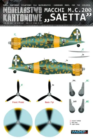 Modelarstwo kartonowe 50-03 Macchi M.C.200 Saetta Haute Qualité