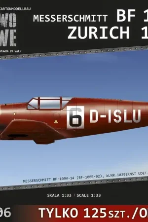 Modelarstwo kartonowe 3006 Messerschmitt Bf 109V-14 - Zurich 1937 Prix Bas