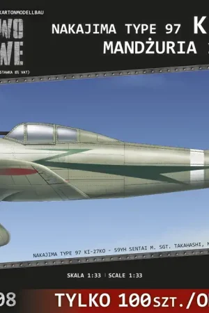 Modelarstwo kartonowe 3008 Nakajima Type 97 Ki-27Ko - Manchuria 1939 Haute Qualité