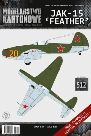 Modelarstwo kartonowe 512 JAK-15 ‘Feather‘ Marque