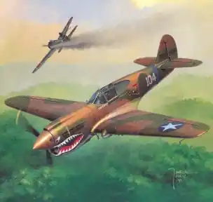 Prix Promo Haliński KA-SET-2-2004 Curtiss P-40E - American Fighter (Model With Laser Cut Frames)