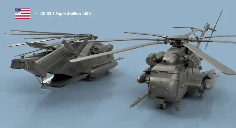 Vente Flash L‘Arsenal 2.0 3D350264PL Sikorsky CH-53 E Super Stallion folded blades - 3D printed (2 helicopters)