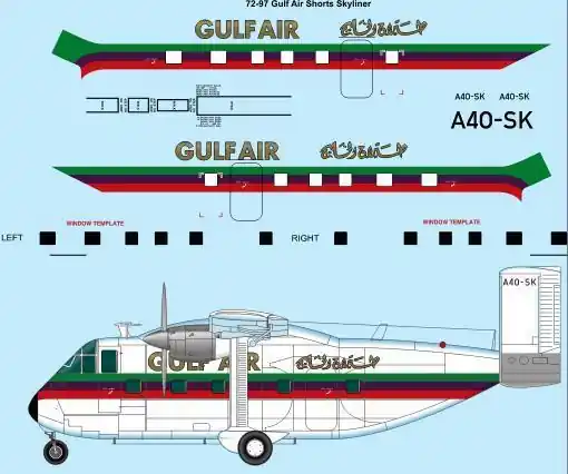 Haute Qualité NEW! 26 Decals 72097 Short Skyvan - Gulf Air Skyliner Laser Decal