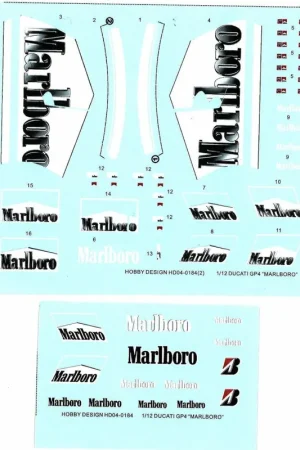 Hobby design HD04-0184 Ducati Desmosedici GP4 - Marlboro Decals Usine Directe