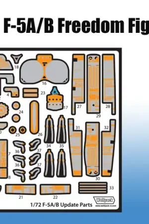 Wolfpack Design WP72058 Northrop F-5 A/B Freedom Fighter - PE Set (for Italeri Kits) Commander Vite