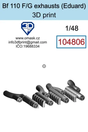 3DF 104806 Bf 110 F/G Exhaust (For Eduard) Haute Qualité