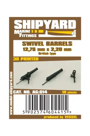 Prix Réduit ShipYard AG014 Swivel Barrels 12,75mm x 2,2mm - British Type (10pcs)